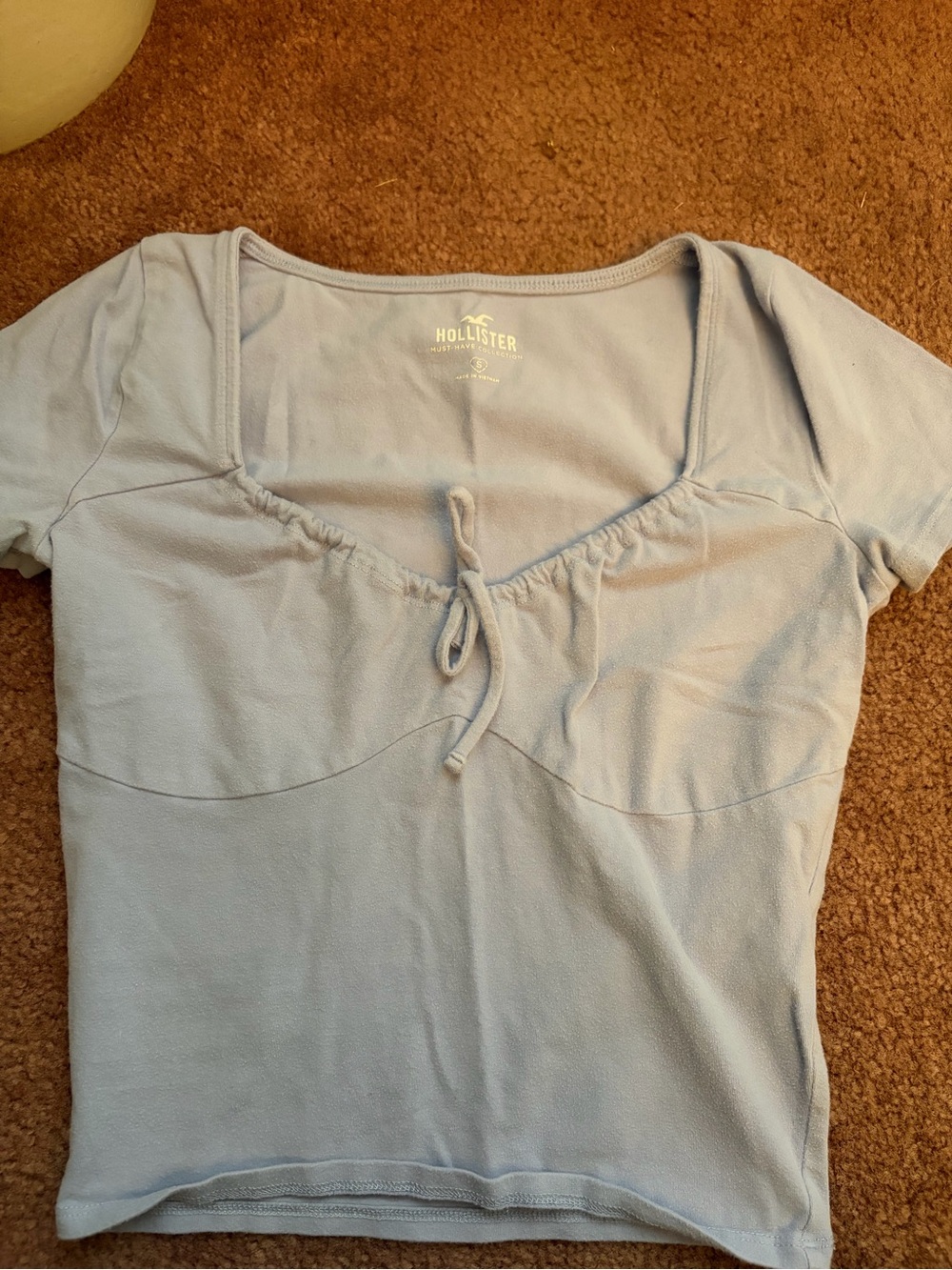 Hollister Light Purple Scoop Neck Tie-Front Short Sleeve Top